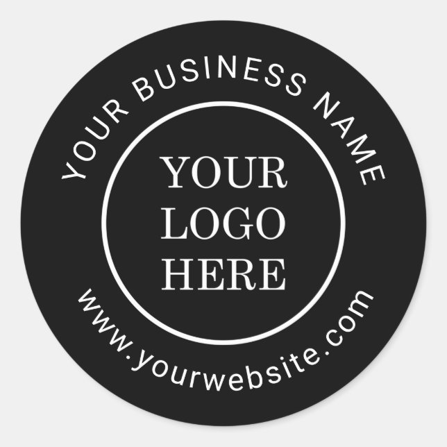 Pegatina Redonda Sitio web del nombre de la empresa del Personaliza (Anverso)