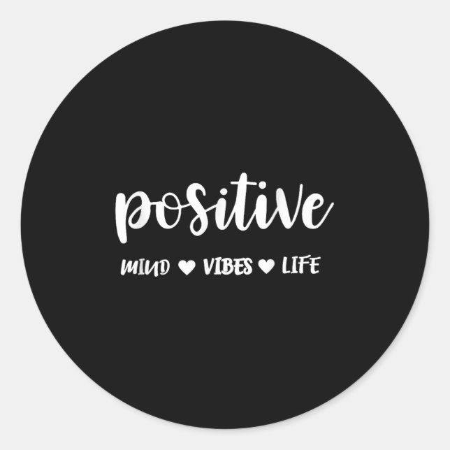 Pegatina Redonda Sitive Mind Sitive Vibes Sitive Life Motivational  (Anverso)