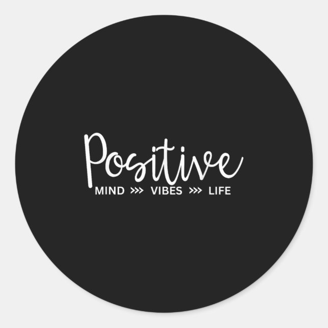 Pegatina Redonda Sitive Mind,vibes,life Motivational &amp; Insratio (Anverso)