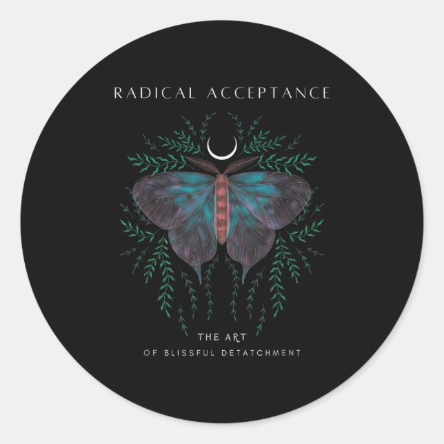 Pegatina Redonda Sitive Retro Butterfly Moon Tee _ Graphic Growth M (Anverso)