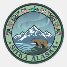 Pegatina Redonda Sitka Alaska Estados Unidos