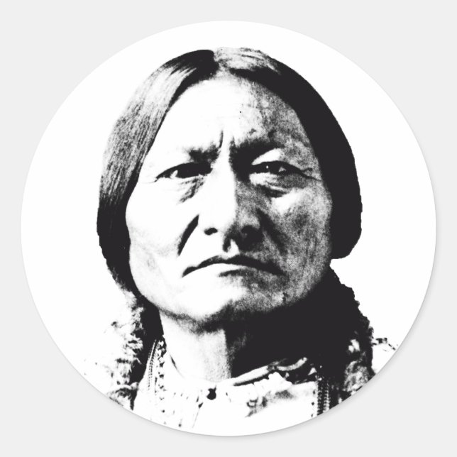 Pegatina Redonda Sitting Bull (Anverso)