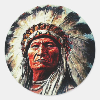 Pegatina Redonda Sitting Bull