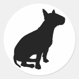 Pegatina Redonda Sitting Bull Terrier