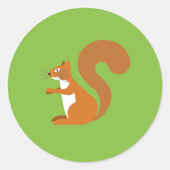 Pegatina Redonda Sitting Squirrel (Anverso)
