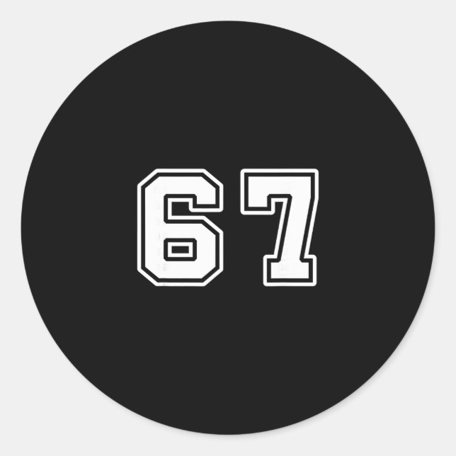 Pegatina Redonda Six Seven 6 7 Meme 67  (Anverso)