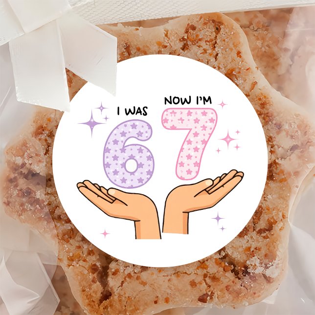 Pegatina Redonda Six Seven Birthday Sticker (Subido por el creador)