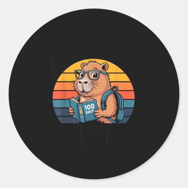 Pegatina Redonda Six Seven Bruh 67 Meme Funny 100 Days Of School Ca (Anverso)