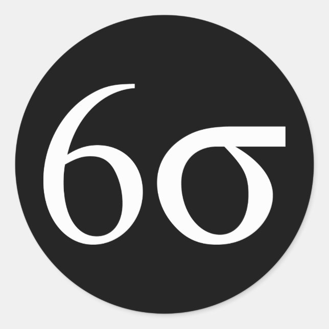 Pegatina Redonda Six Sigma (Lean Six Sigma) (Anverso)