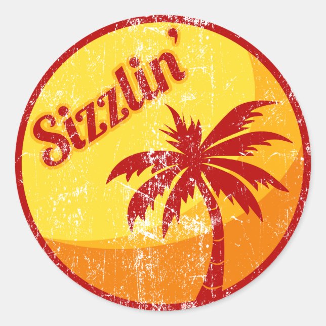 Pegatina Redonda Sizzlin' (Anverso)