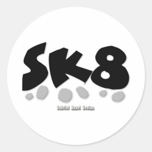 PEGATINA REDONDA SK8
