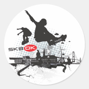 PEGATINA REDONDA SK8 DK