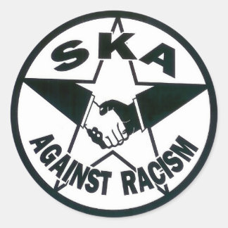 Pegatina Redonda Ska contra el racismo