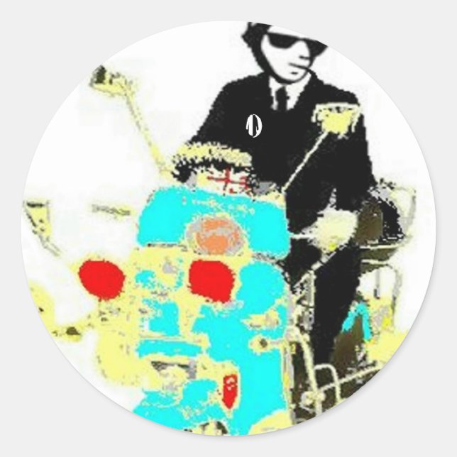 Pegatina Redonda Ska En Un Scoot (Anverso)