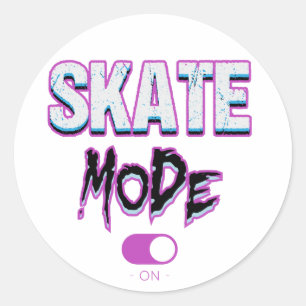 Pegatina Redonda Skate método él