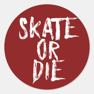 Pegatina Redonda Skate o muere, Roller Derby diseño