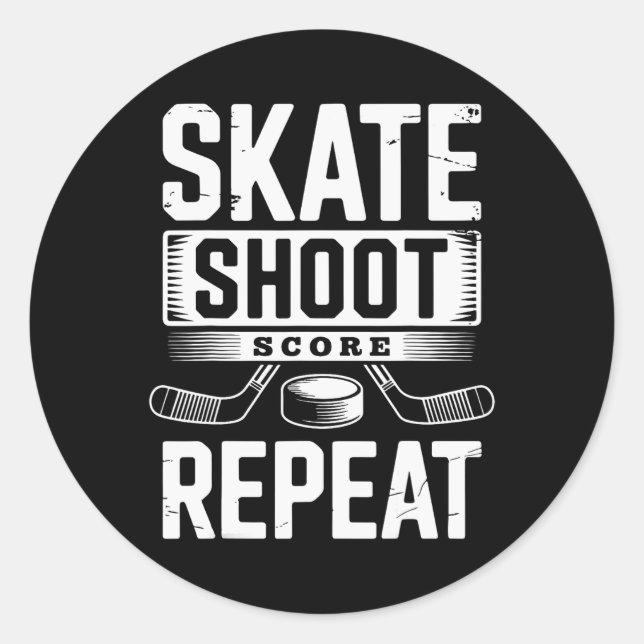 Pegatina Redonda Skate Shoot Score Repeat (2)  (Anverso)