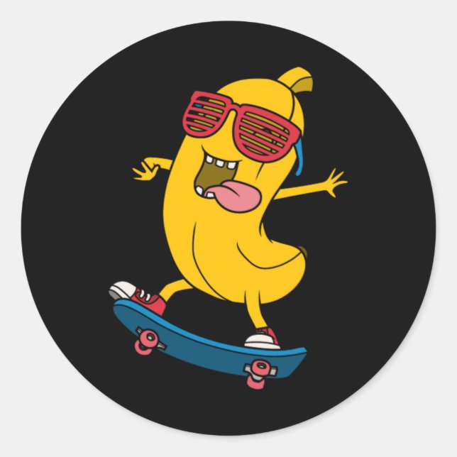 Pegatina Redonda skateboard de banana de Guay (Anverso)