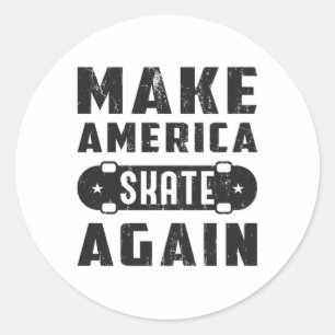 Pegatina Redonda Skateboard Skateboarder Halfpipe Gift Idea