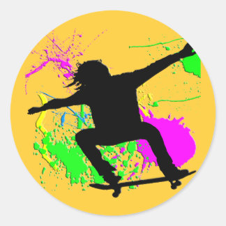Pegatina Redonda Skateboarding Extreme