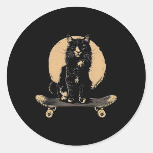 Pegatina Redonda Skateboarding Funny Skateboard C