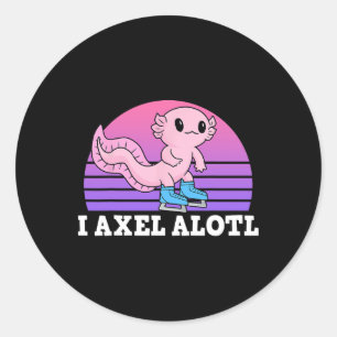 Pegatina Redonda Skater I Axel Alotl Hielo Skyline Axolotl