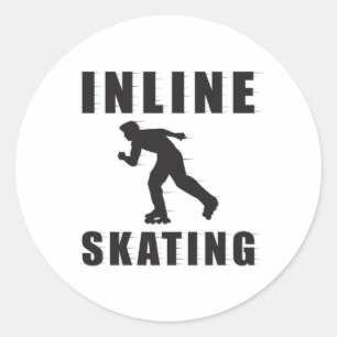 Pegatina Redonda Skater Skater Skate Inline Skating Inliner Funny G