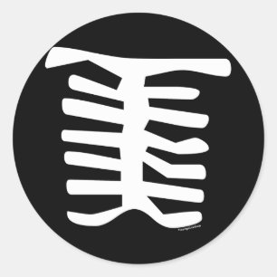 Pegatina Redonda Skeleton