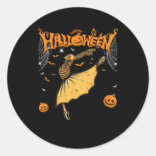 Pegatina Redonda Skeleton Ballerinas Ballet Dance Cute Halloween Co