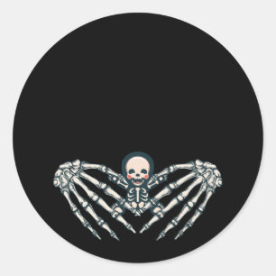 Pegatina Redonda Skeleton Bebé Embarazado Xray Skeleton bebé Salón