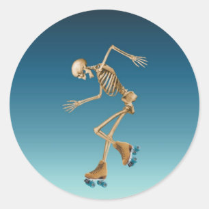 Pegatina Redonda Skeleton Blues