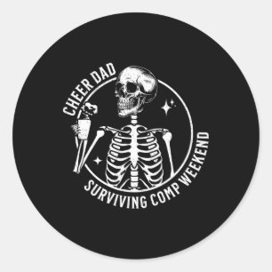 Pegatina Redonda Skeleton Café Cheer Dad