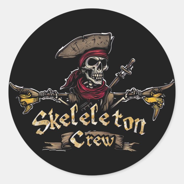 Pegatina Redonda Skeleton Crew (Anverso)