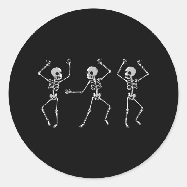 Pegatina Redonda Skeleton Dance (Anverso)