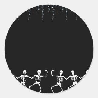 Pegatina Redonda Skeleton Dance Fiesta