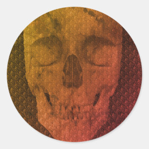 Pegatina Redonda Skeleton Face Halloween