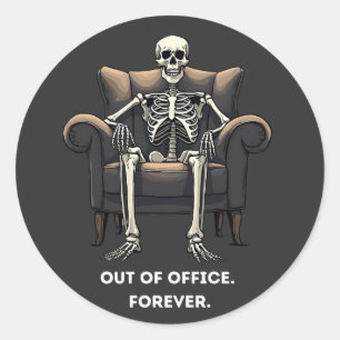 Pegatina Redonda Skeleton, fuera del cargo