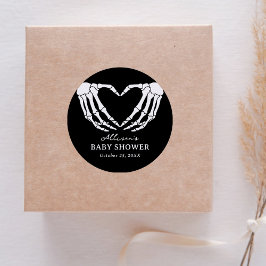 Pegatina Redonda Skeleton Halloween Baby Shower