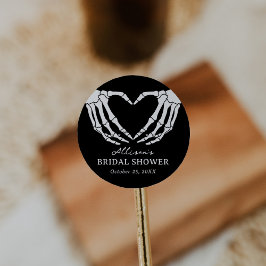Pegatina Redonda Skeleton Halloween Bridal Shower