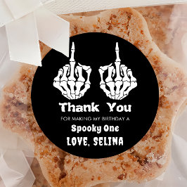 Pegatina Redonda Skeleton Halloween Cute Fantasma Fiesta de cumplea