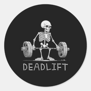 Pegatina Redonda Skeleton Halloween Divertido disfraz de Levantamie