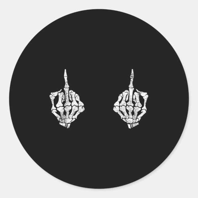 Pegatina Redonda Skeleton Hands On S Funny Soky Halloween Costume  (Anverso)