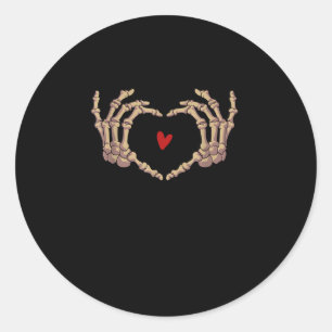 Pegatina Redonda Skeleton Hands Women Skeleton Hands Halloween