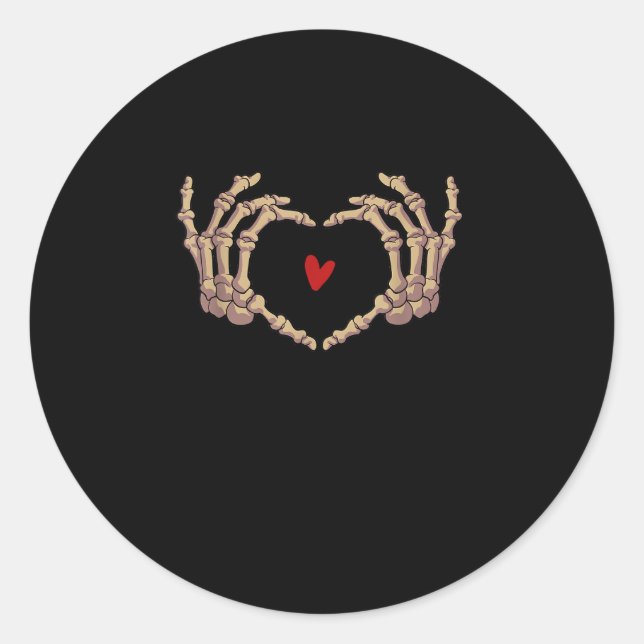 Pegatina Redonda Skeleton Hands Women Skeleton Hands Halloween (Anverso)