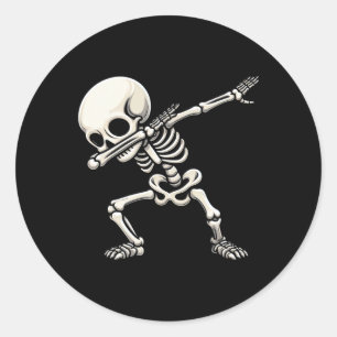 Pegatina Redonda Skeleton Niños Hombres Halloween divertido