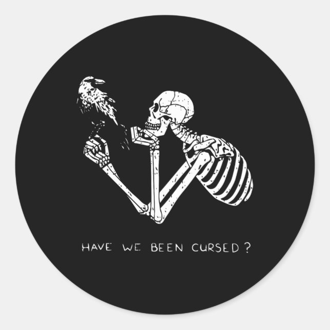 Pegatina Redonda Skeleton retro Disfraces de Halloween Diversión Cr (Anverso)