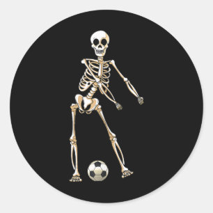 Pegatina Redonda Skeleton Soccer Halloween Flossing Dance Cosplay