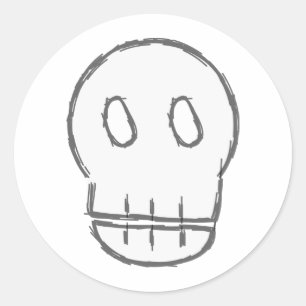 Pegatina Redonda Sketchy Skull