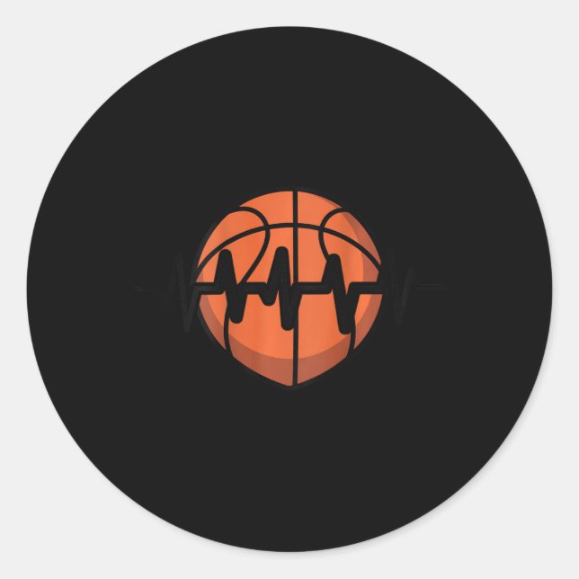 Pegatina Redonda Sketll Heartbeat Pulse Design  (Anverso)