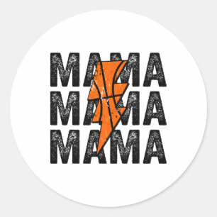 Pegatina Redonda Sketll Mama Angustiada Lightning Bolt Mom
